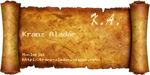 Kranz Aladár névjegykártya